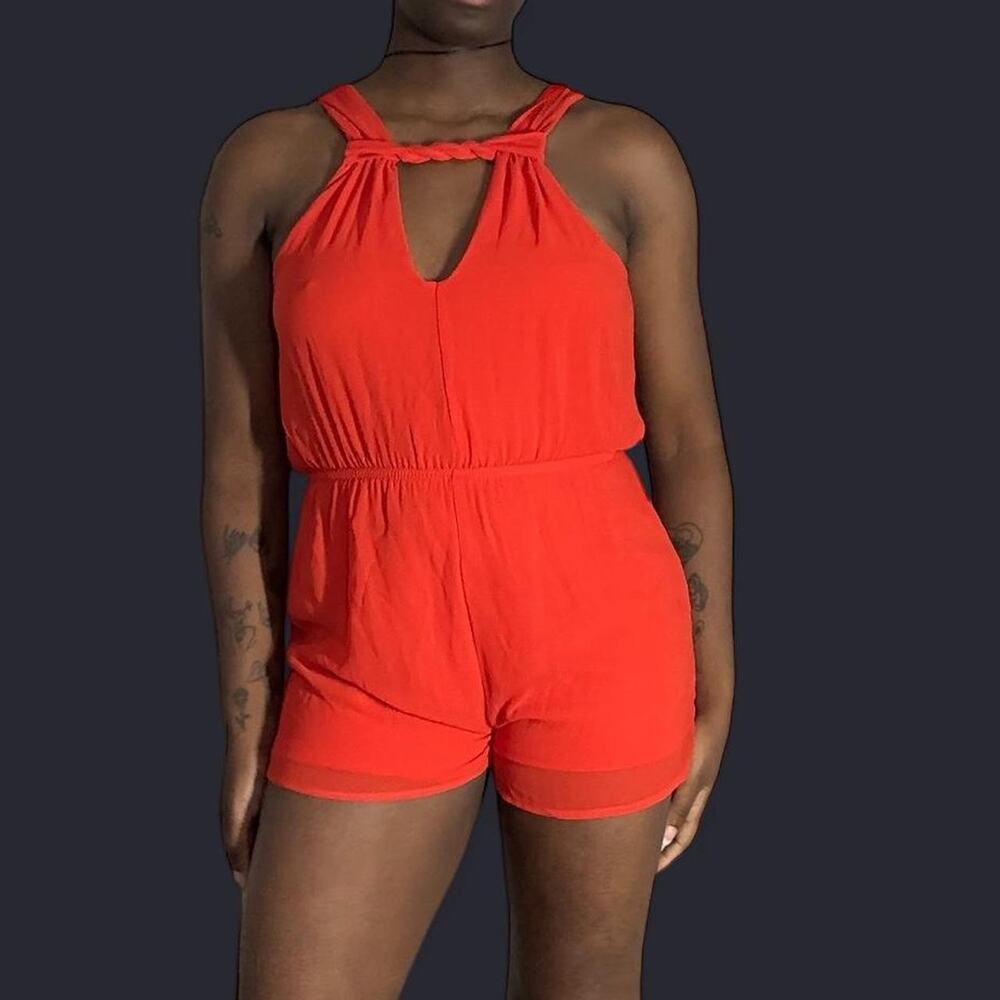 Vibrant tangerine orange romper